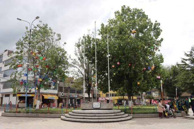 CHILCA LUCE ESPÍRITU NAVIDEÑO CON ADORNADO DE ÁRBOLES