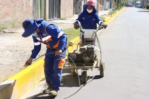 INICIAN SEÑALIZACIÓN Y PINTADO EN CUADRAS RECAPEADAS DE CHILCA